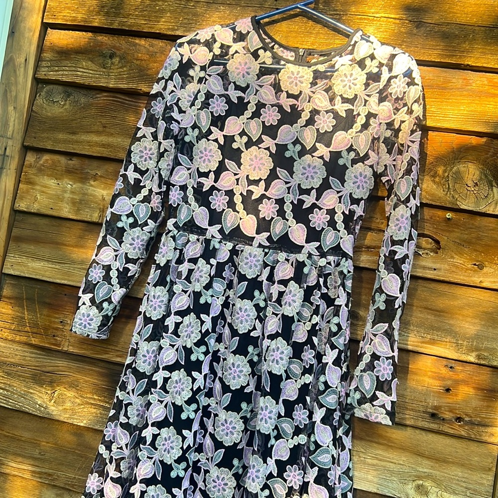. TD TRUE DECADENCE PETITE Floral mesh dress with under slip